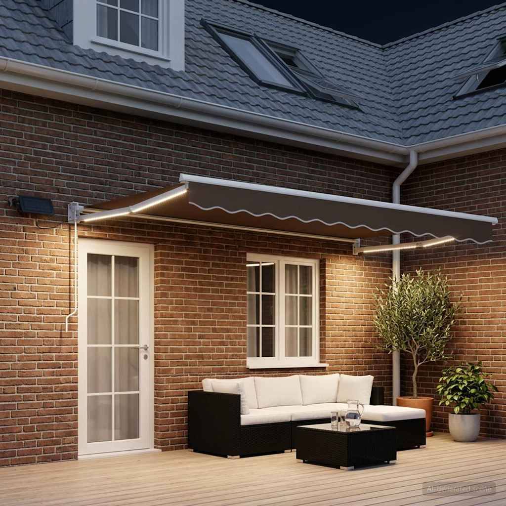 vidaXL Manuelle Gelenkarmmarkise mit LEDs Taupe