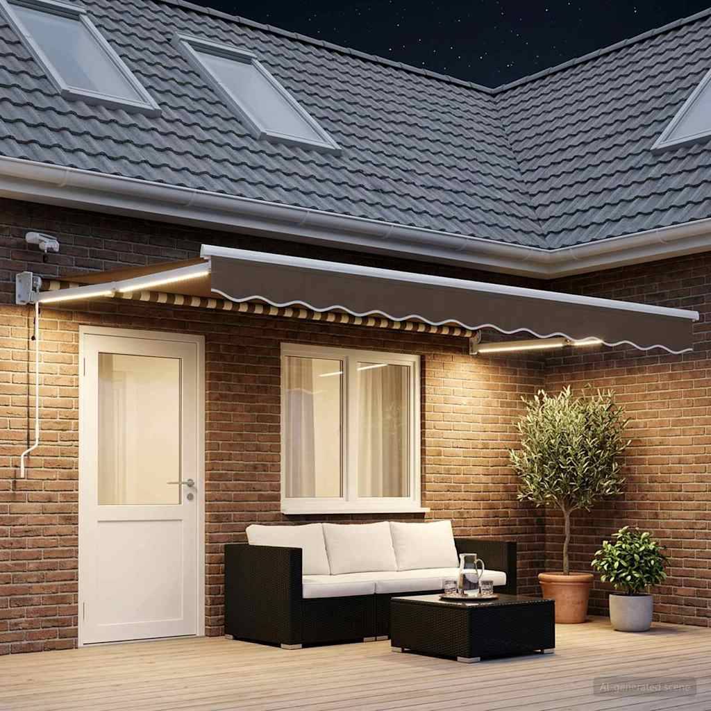 vidaXL Elektrische ausziehbare Markise Taupe