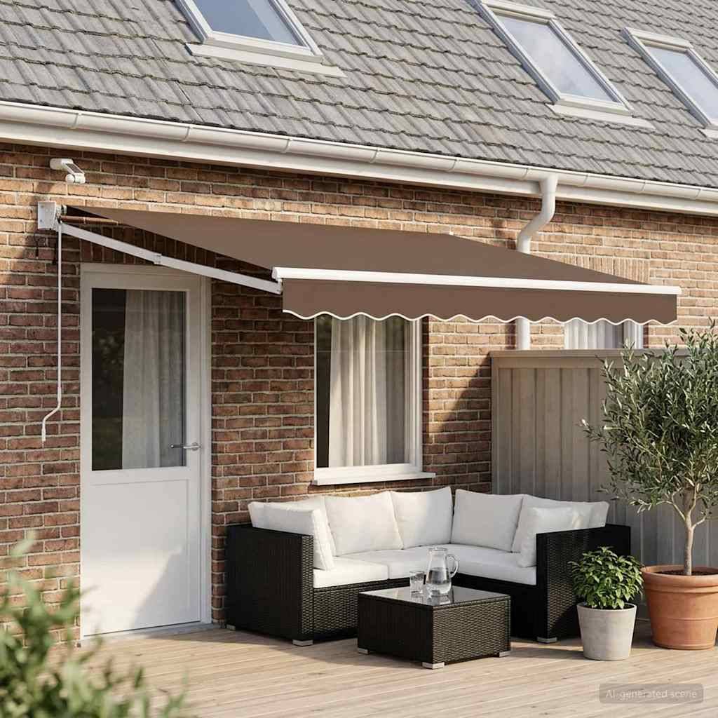 vidaXL Elektrische ausziehbare Markise Taupe