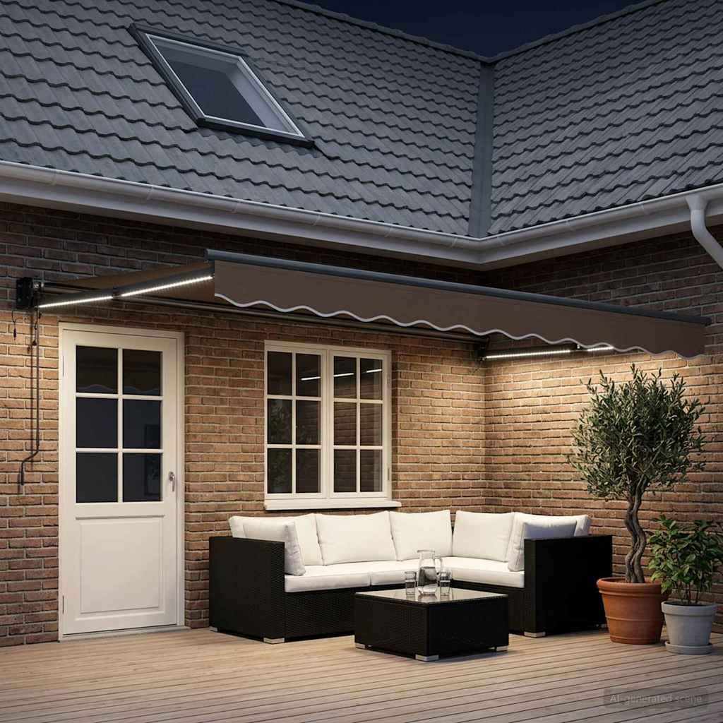 vidaXL Elektrische ausziehbare Markise Taupe
