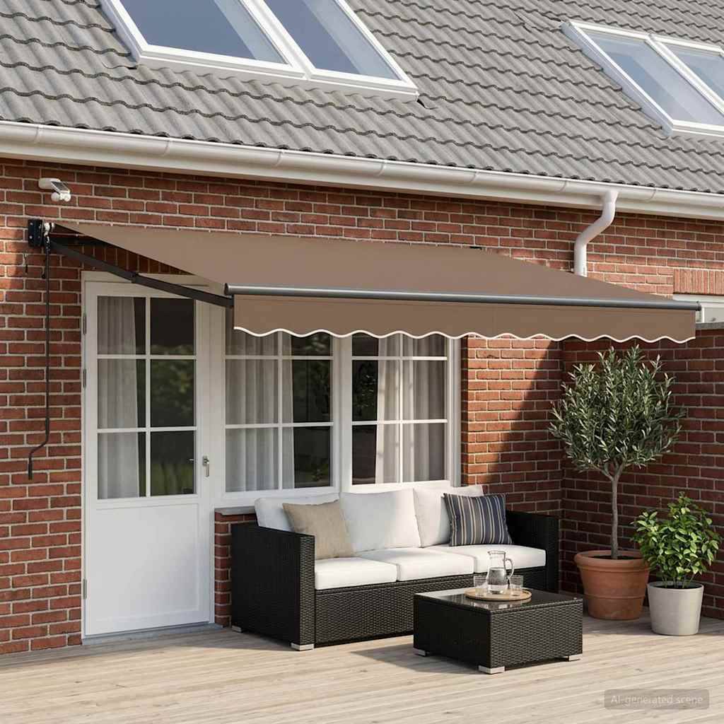vidaXL Elektrische ausziehbare Markise Taupe