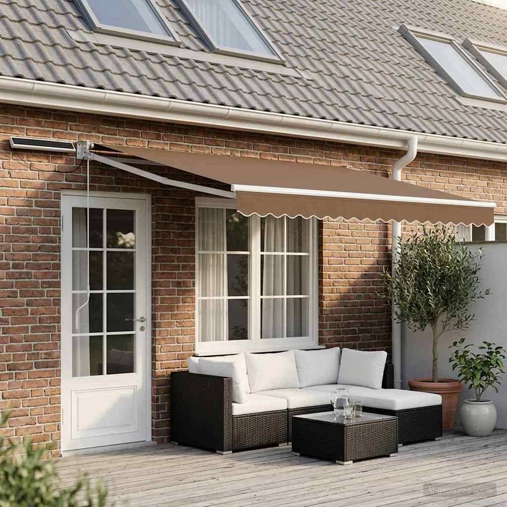vidaXL Elektrische ausziehbare Markise Taupe