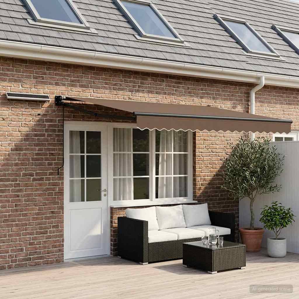 vidaXL Elektrische ausziehbare Markise Taupe