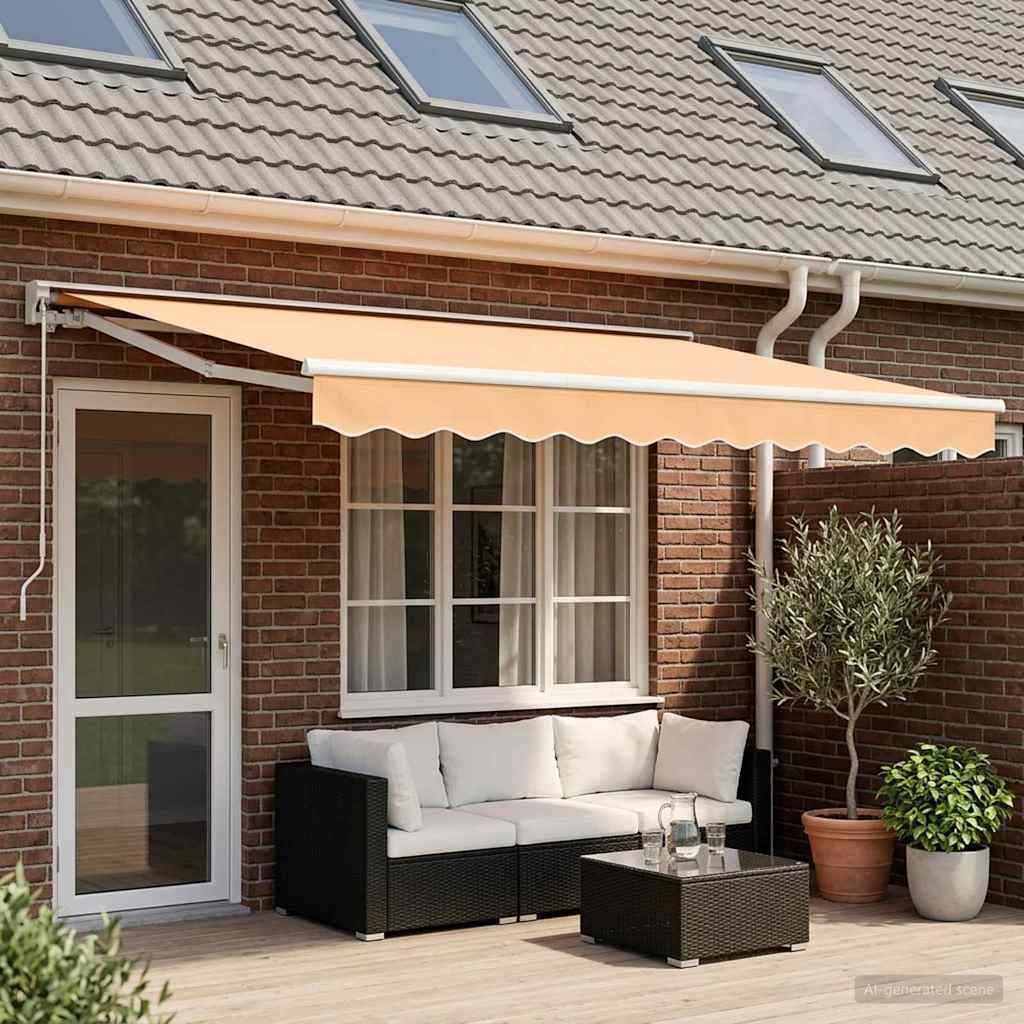 vidaXL Manuell einziehbare Markise Sand 4,5 × 3 m