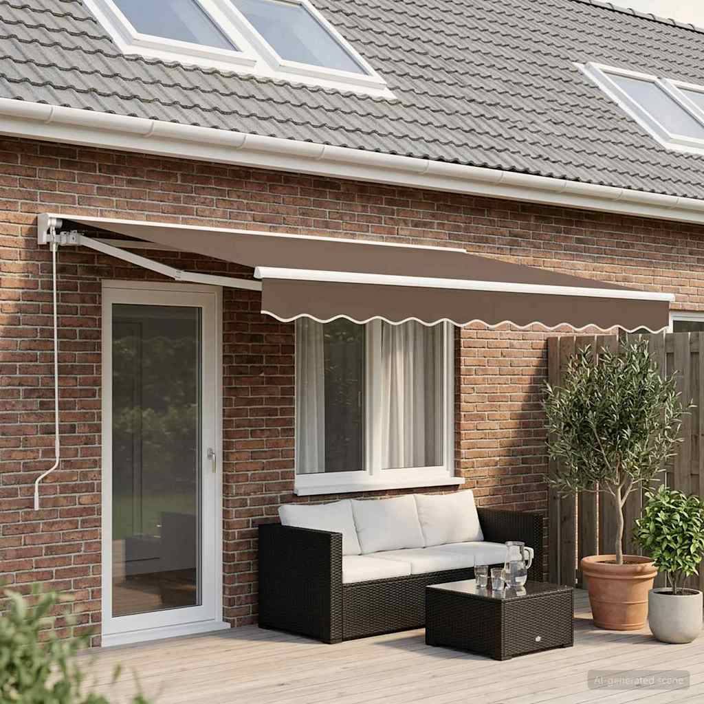 vidaXL Manuell einziehbare Markise Taupe 5 x 3,5 m