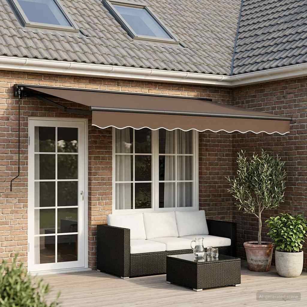 vidaXL Manuell einziehbare Markise Taupe 4 × 3,5 m