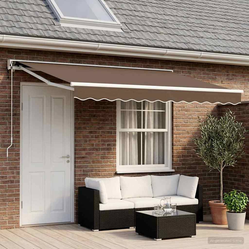 vidaXL Einziehbare Markise Taupe 4 x 2 m Polyester und Aluminium