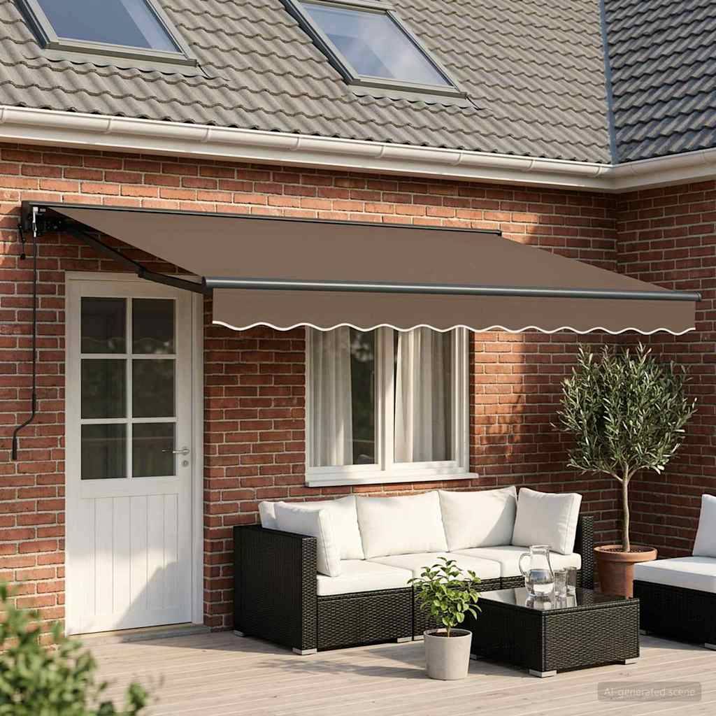 vidaXL Einziehbare Markise Taupe 4,5 × 3 m Polyester und Aluminium
