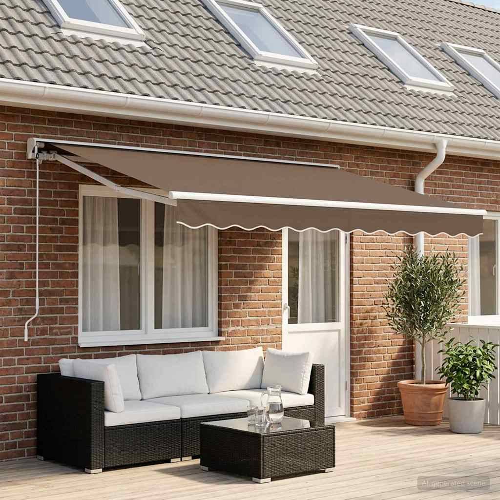 vidaXL Elektrische ausziehbare Markise Taupe 4 × 3,5 m