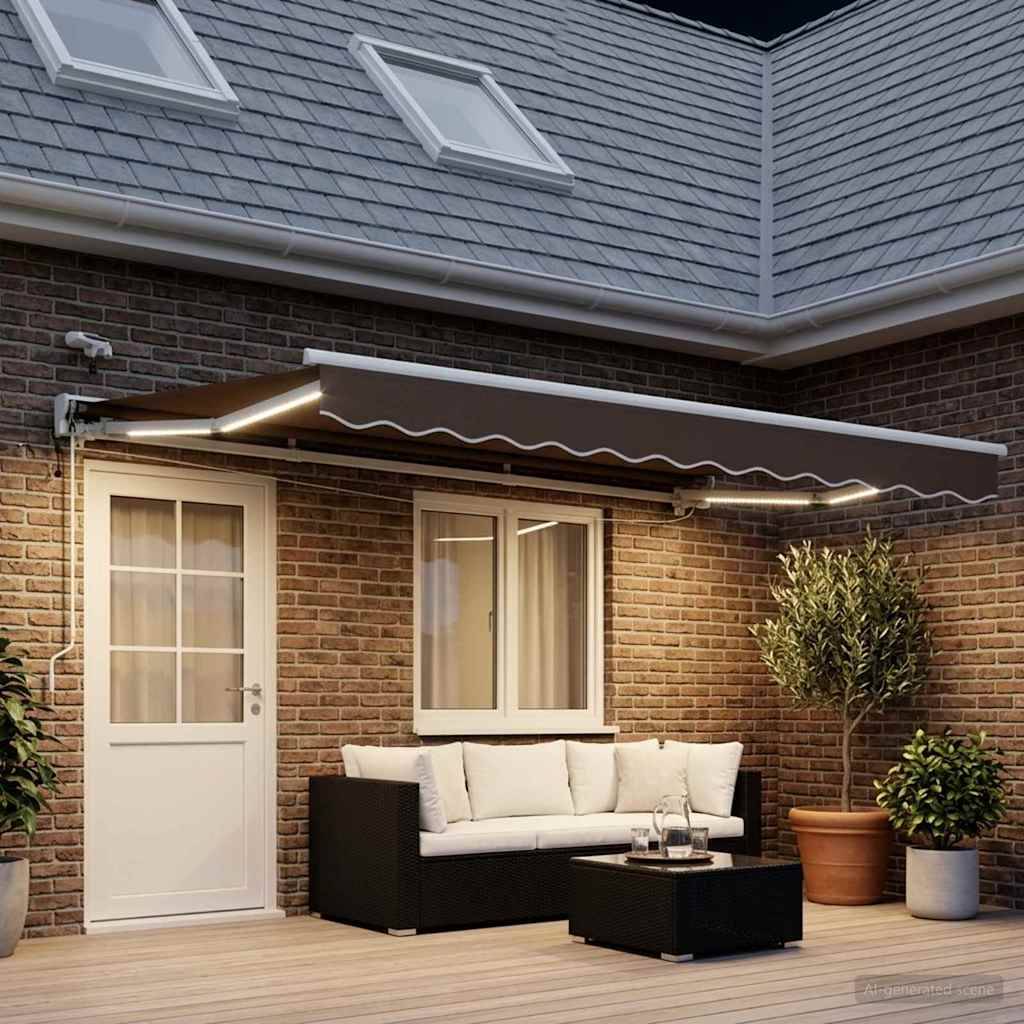 vidaXL Elektrische ausziehbare Markise Taupe 4 × 3,5 m