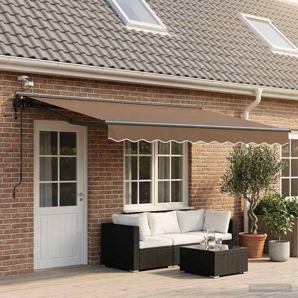 vidaXL Elektrische ausziehbare Markise Taupe 4 x 3 m