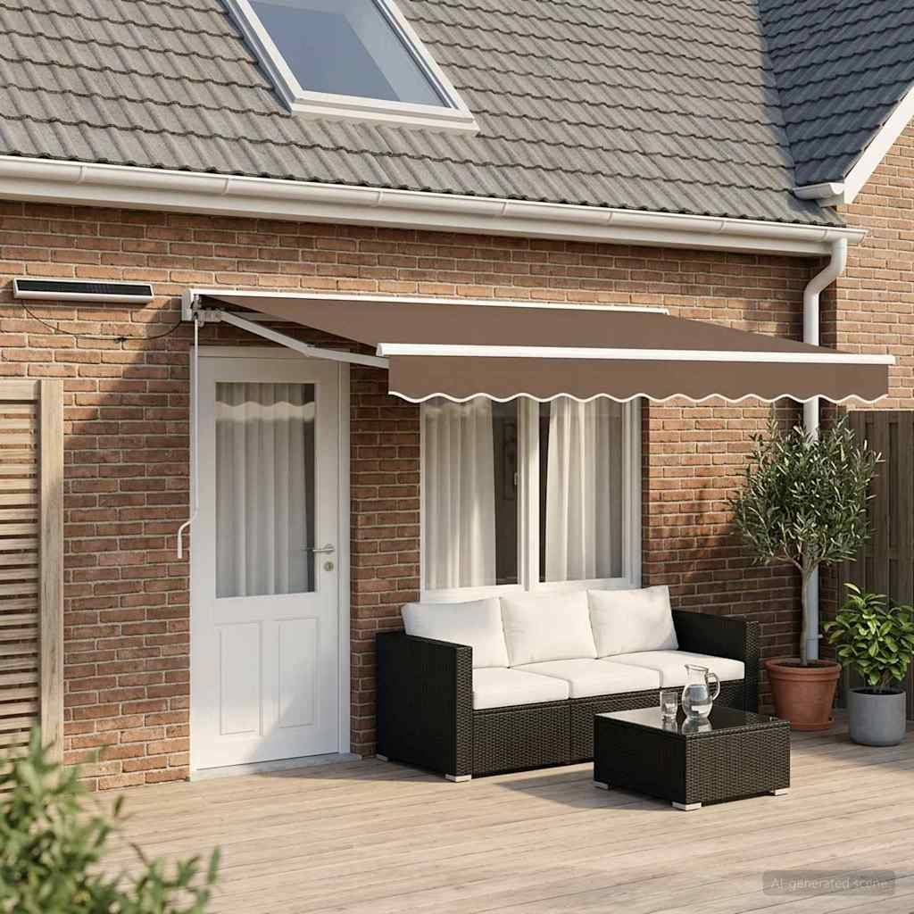 vidaXL Elektrische ausziehbare Markise Taupe 5 x 3,5 m