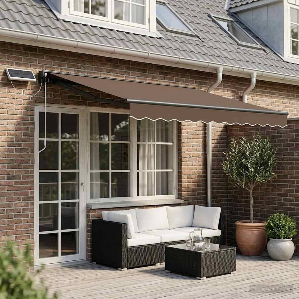 vidaXL Elektrische ausziehbare Markise Taupe 5 x 3,5 m