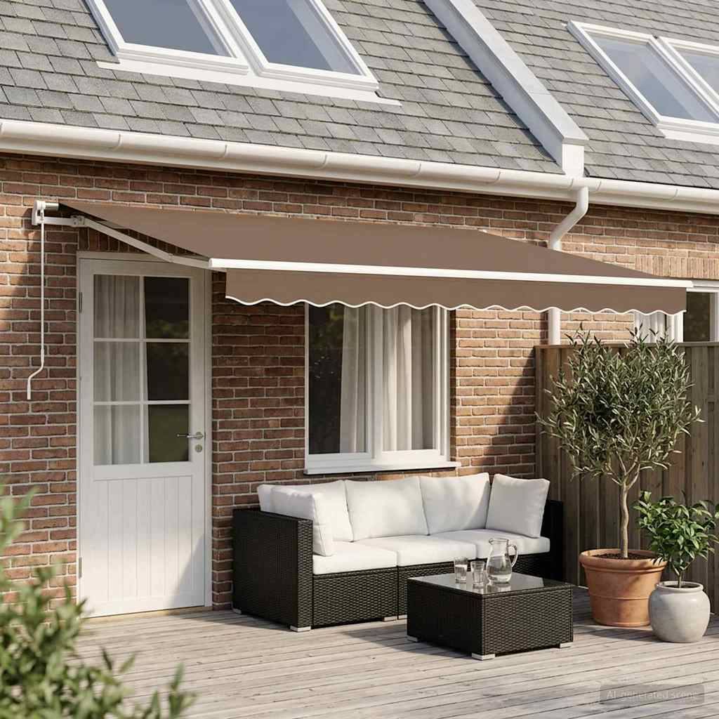 vidaXL Einziehbare Markise Taupe 4 x 2 m Stoff