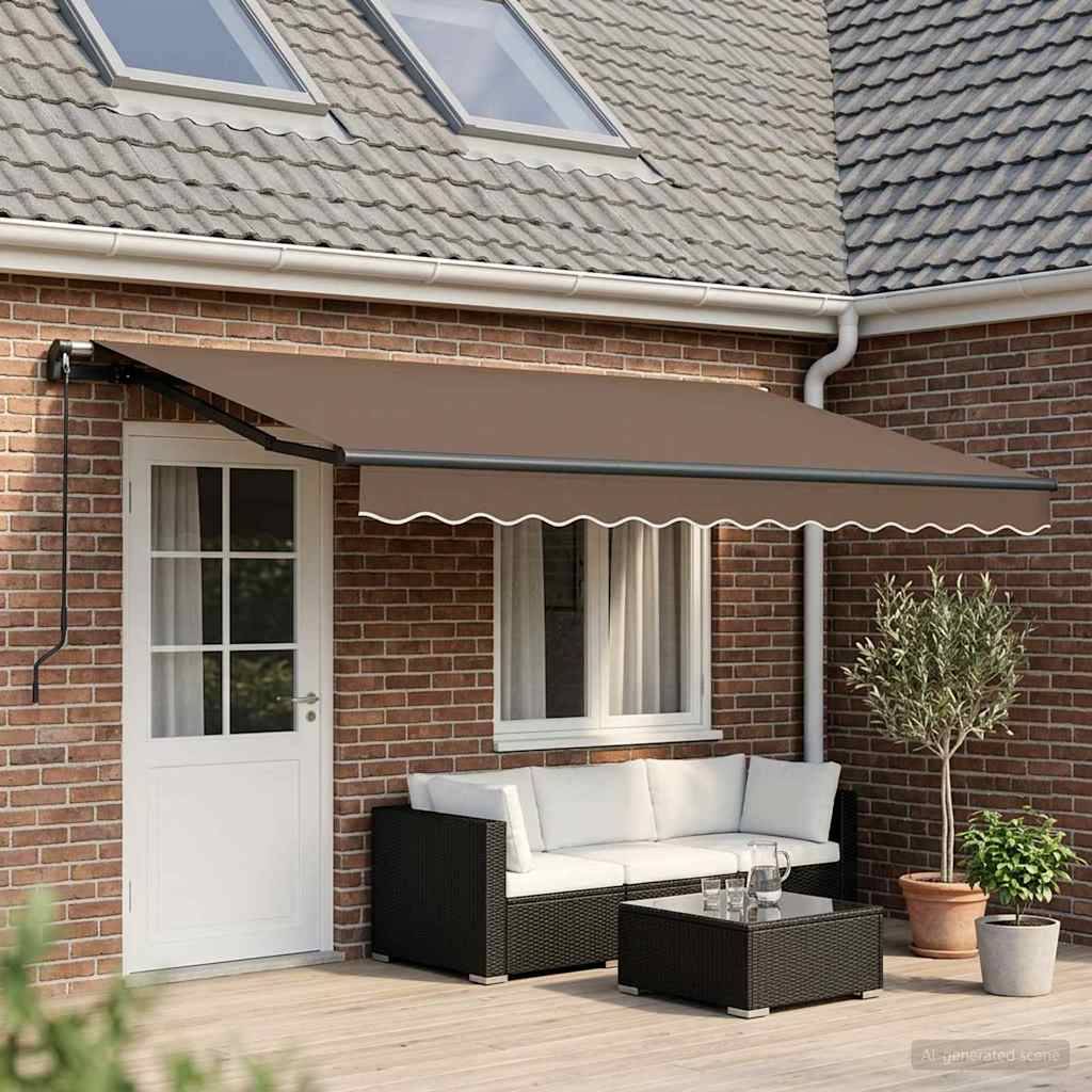 vidaXL Ausziehbare Markise Taupe 400 x 300 cm Polyester und Aluminium