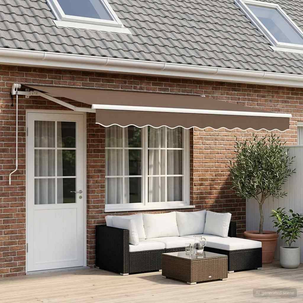 vidaXL Ausziehbare Markise Taupe 450 x 350 cm Stoff und Aluminium