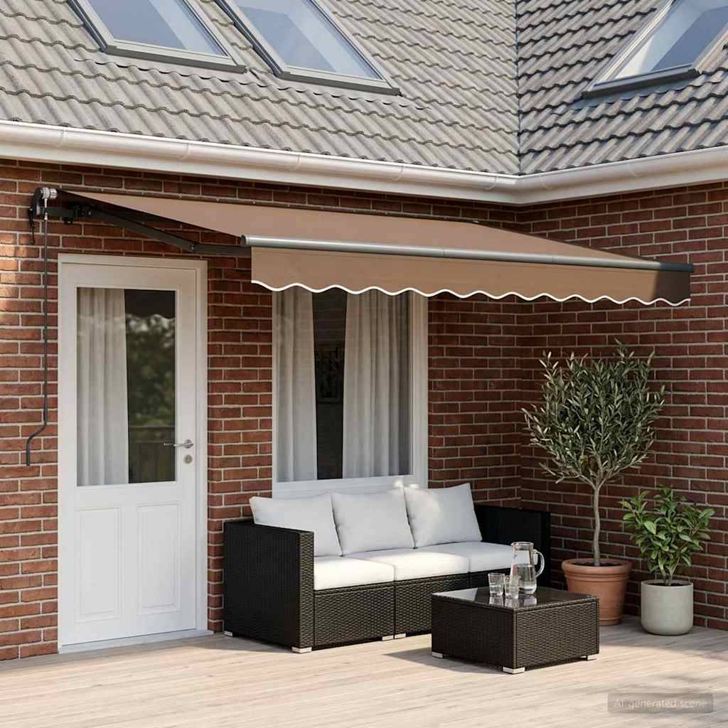vidaXL Ausziehbare Markise Taupe 600 x 300 cm Stoff und Aluminium
