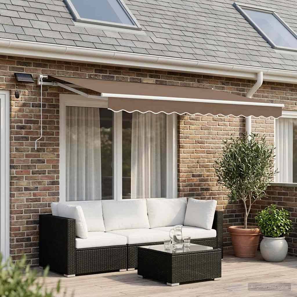 vidaXL Ausziehbare Markise Taupe 350 x 250 cm Stoff und Aluminium