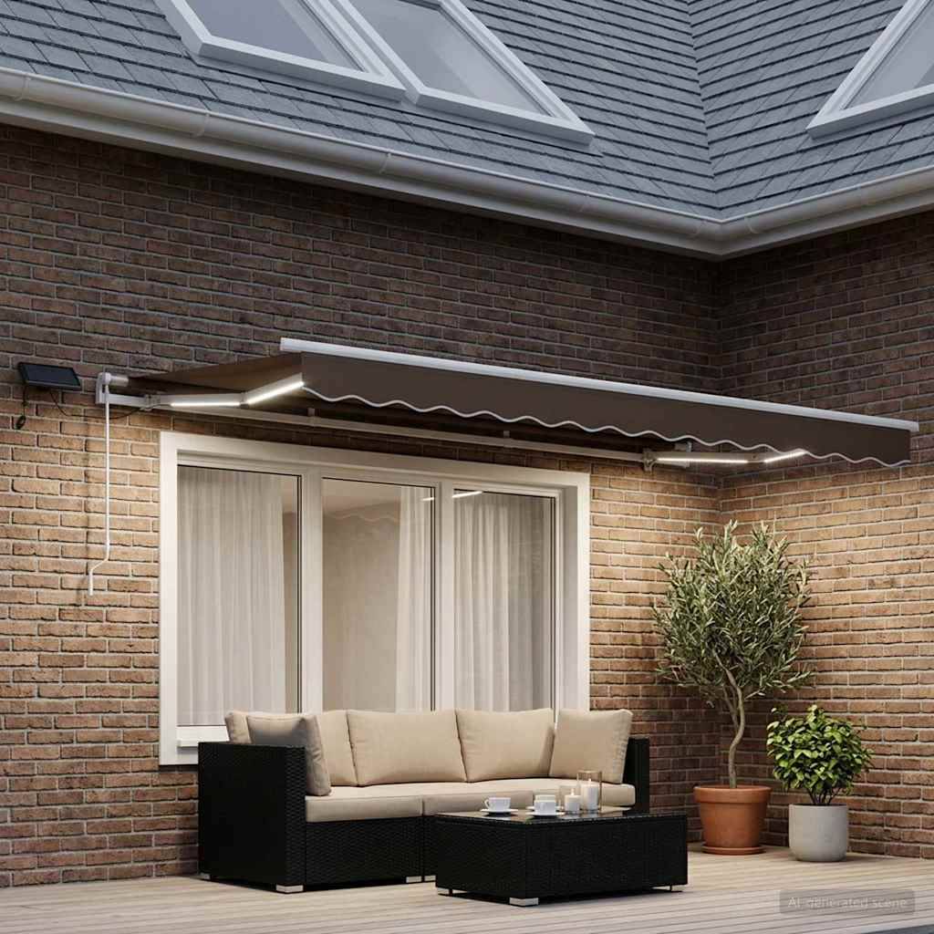vidaXL Ausziehbare Markise Taupe 350 x 250 cm Stoff und Aluminium