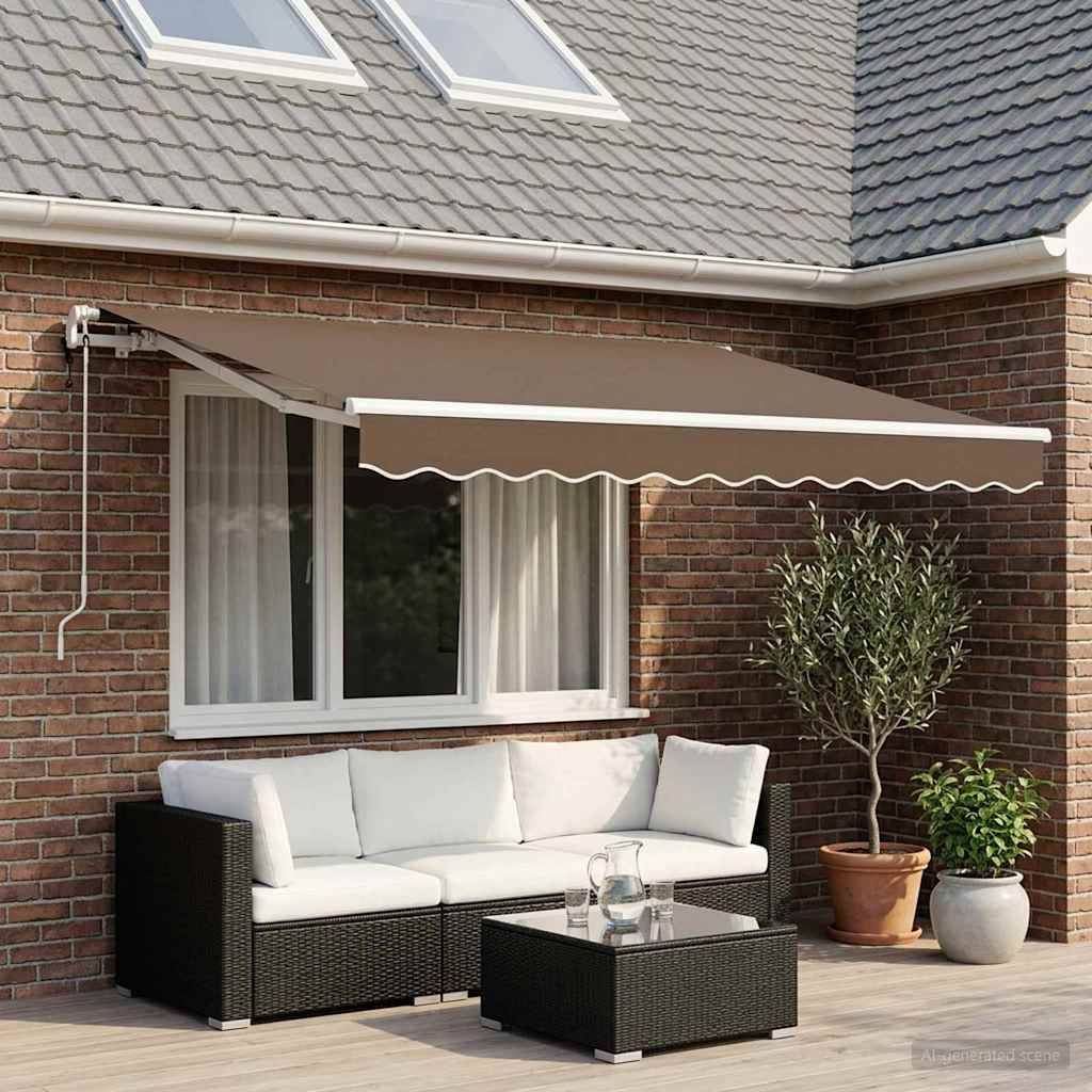 vidaXL Ausziehbare Markise Taupe 350 x 250 cm Polyester