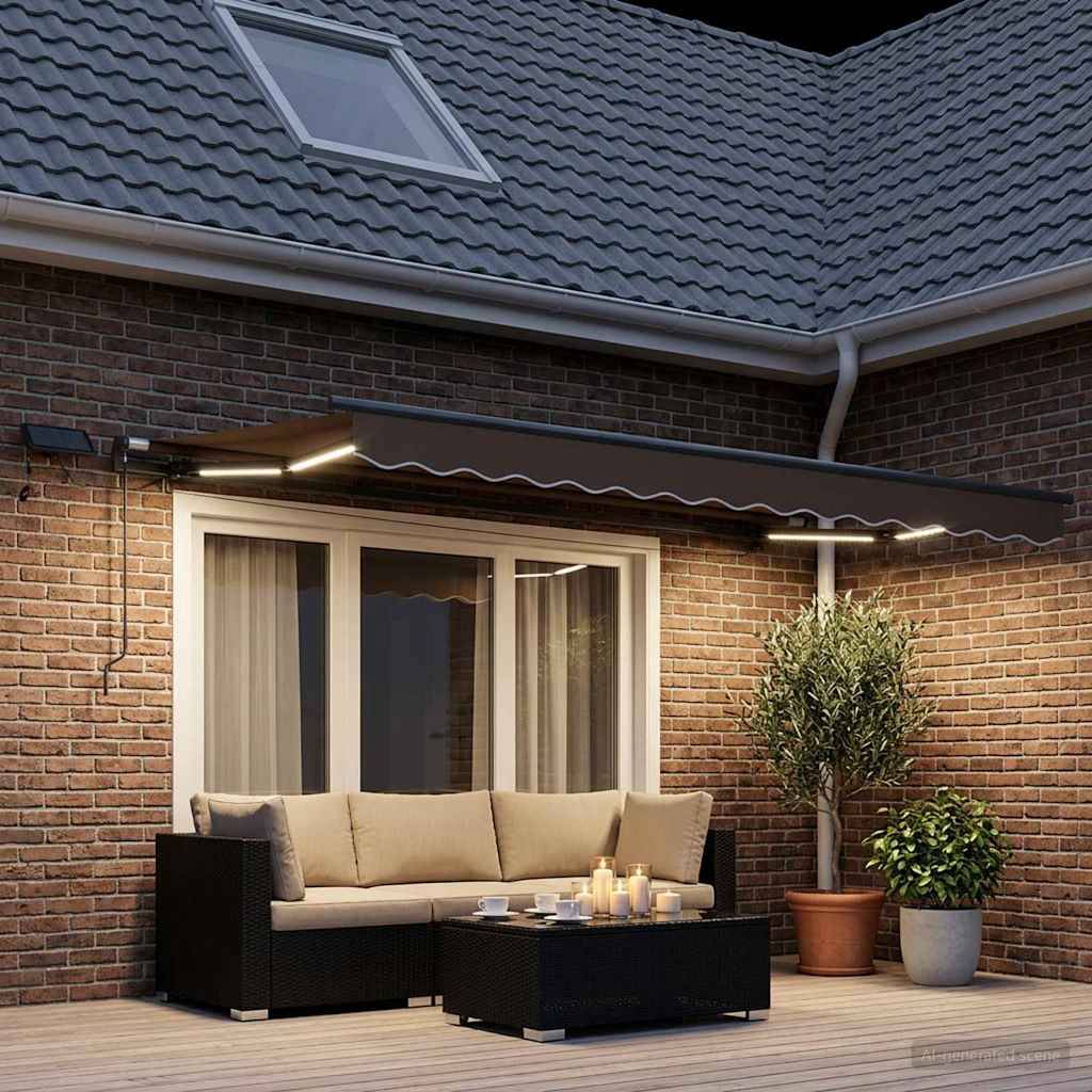 vidaXL Ausziehbare Markise Taupe 350 x 250 cm Stoff und Aluminium