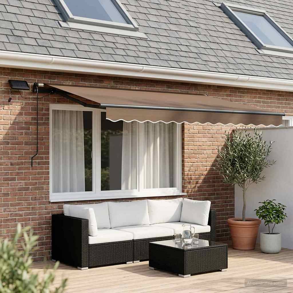 vidaXL Ausziehbare Markise Taupe 300 x 250 cm Stoff und Aluminium