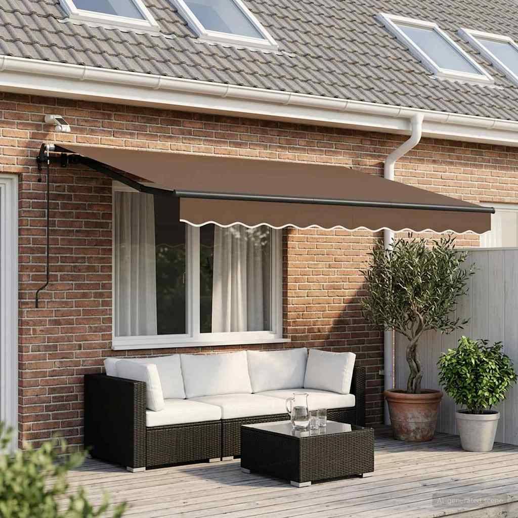 vidaXL Ausziehbare Markise Taupe 350 x 250 cm Polyester