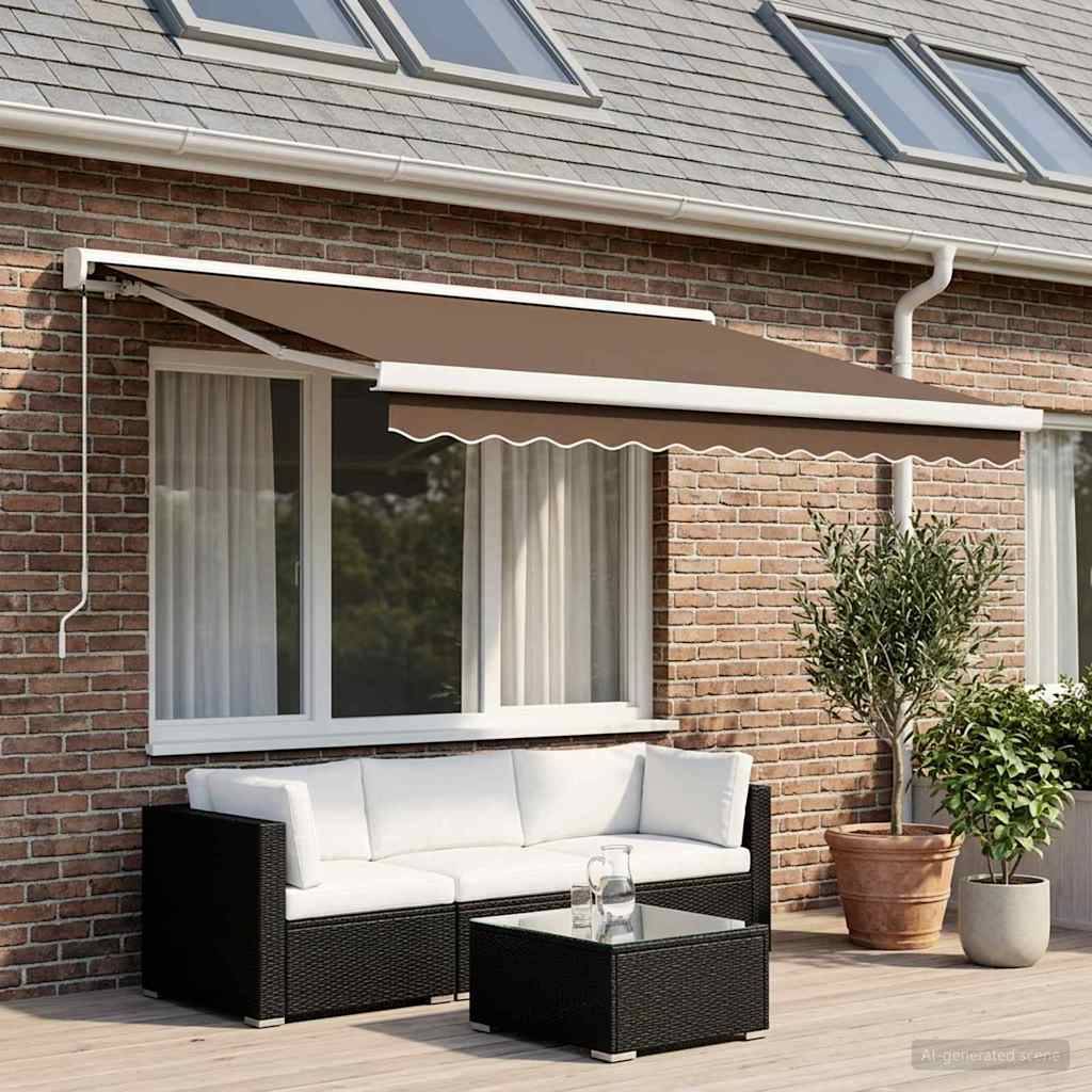 vidaXL Ausziehbare Markise Taupe 300 x 250 cm Leinen und Aluminium
