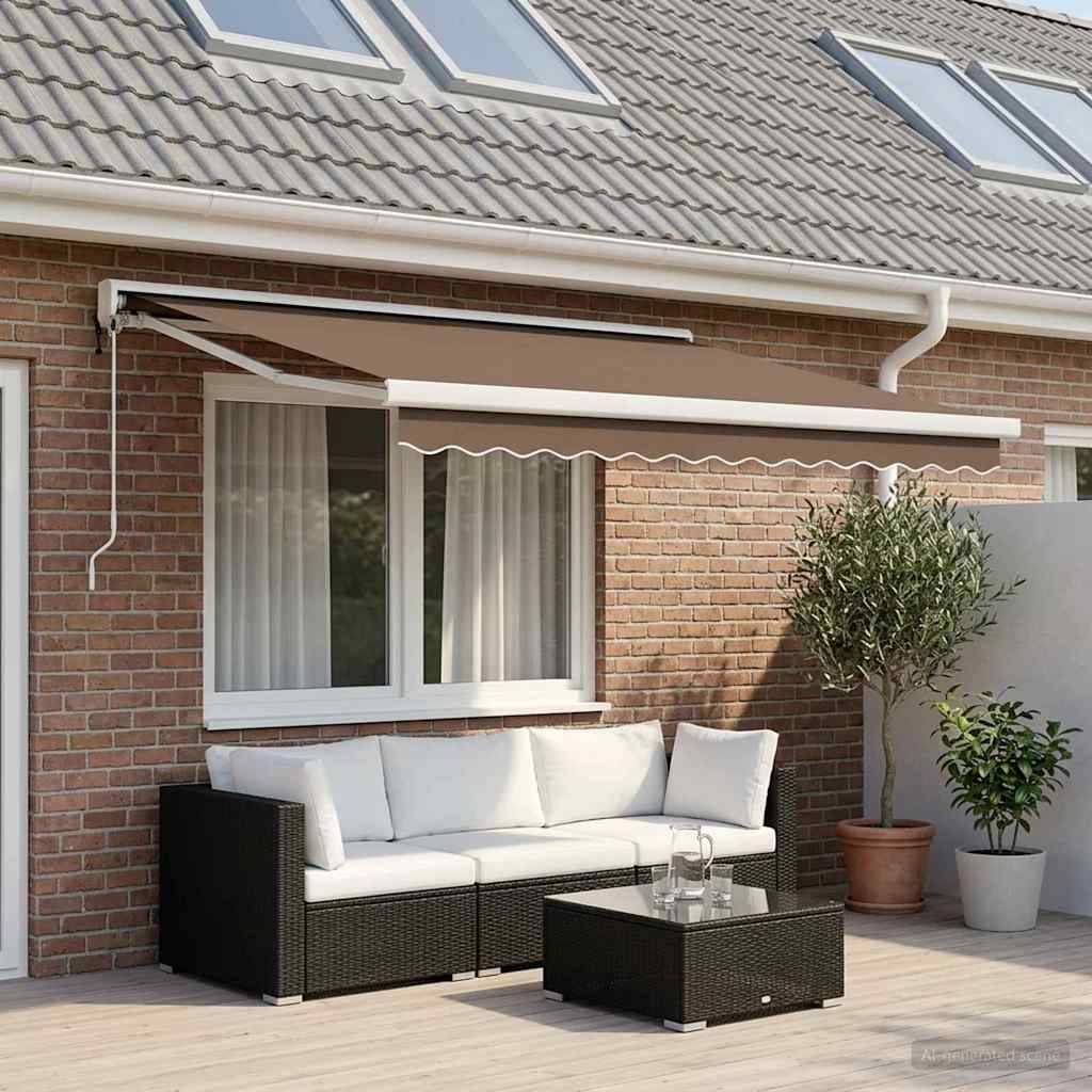 vidaXL Ausziehbare Markise Taupe 350 x 250 cm Stoff und Metall