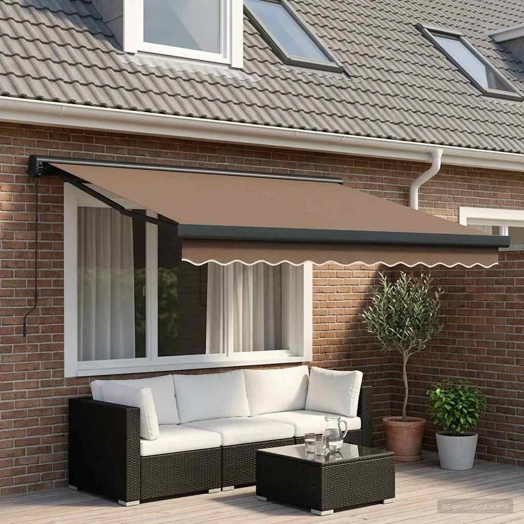 vidaXL Ausziehbare Markise Taupe 300 x 250 cm Stoff und Metall