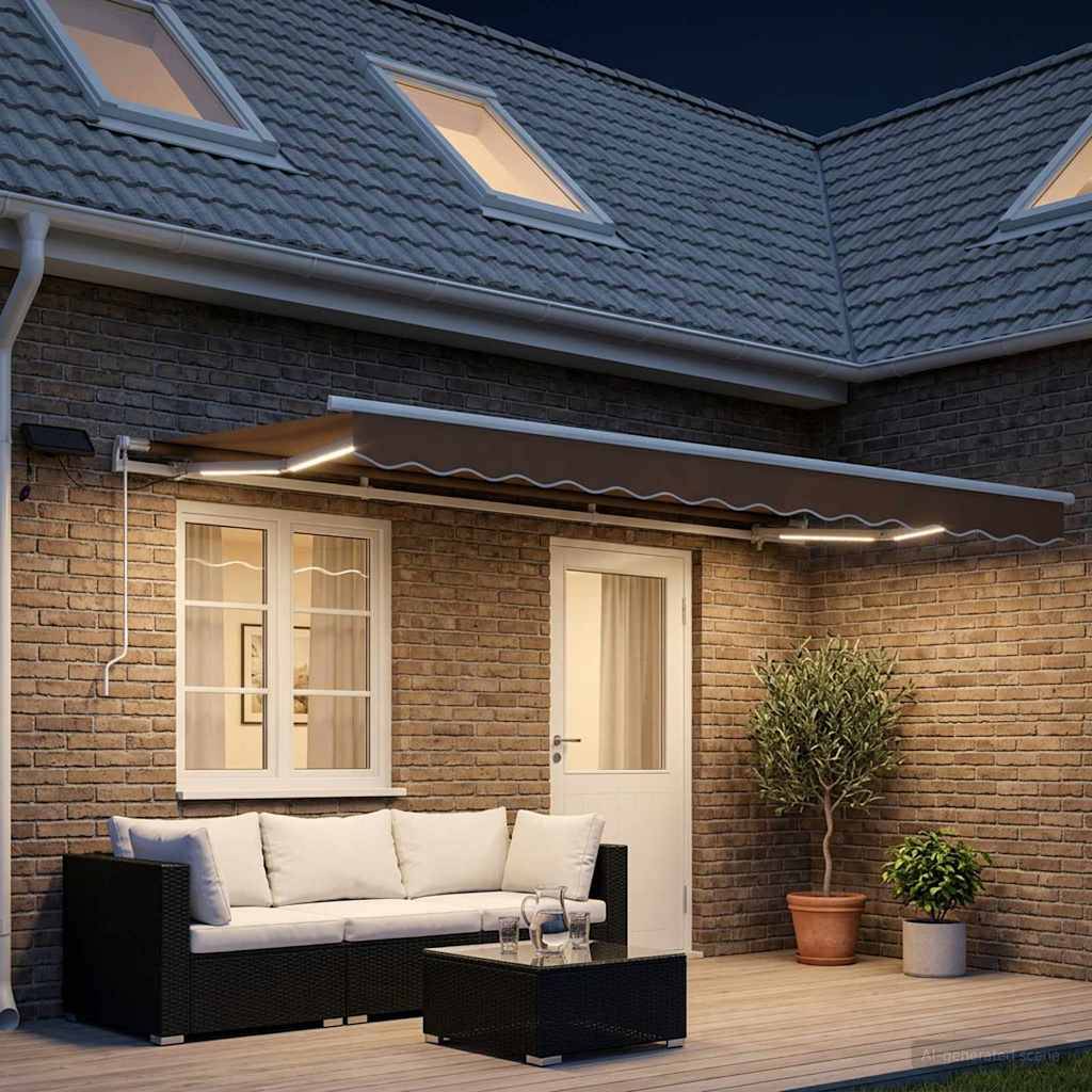 vidaXL Ausziehbare Markise Taupe 450 x 350 cm Stoff und Aluminium