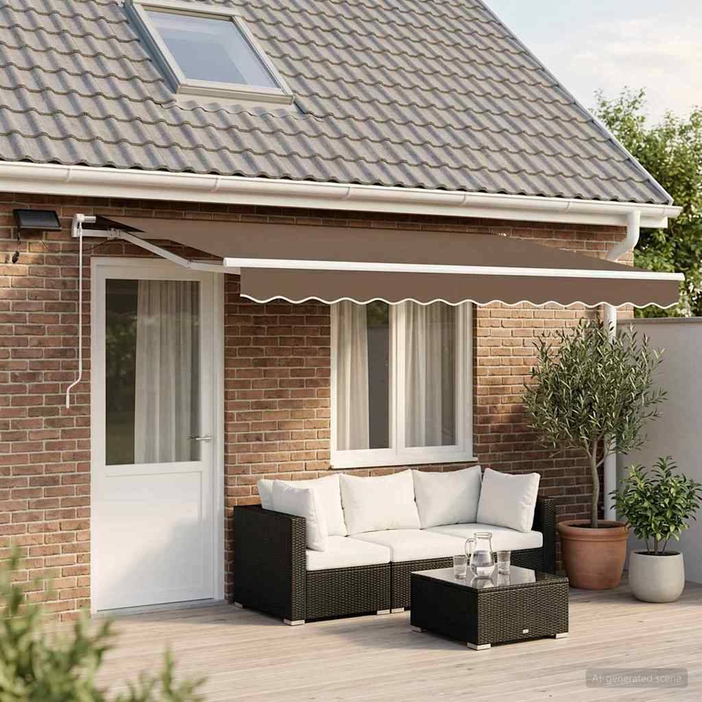 vidaXL Ausziehbare Markise Taupe 450 x 350 cm Stoff und Aluminium