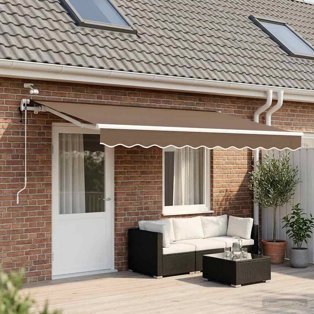 vidaXL Ausziehbare Markise Taupe 400 x 350 cm Polyester