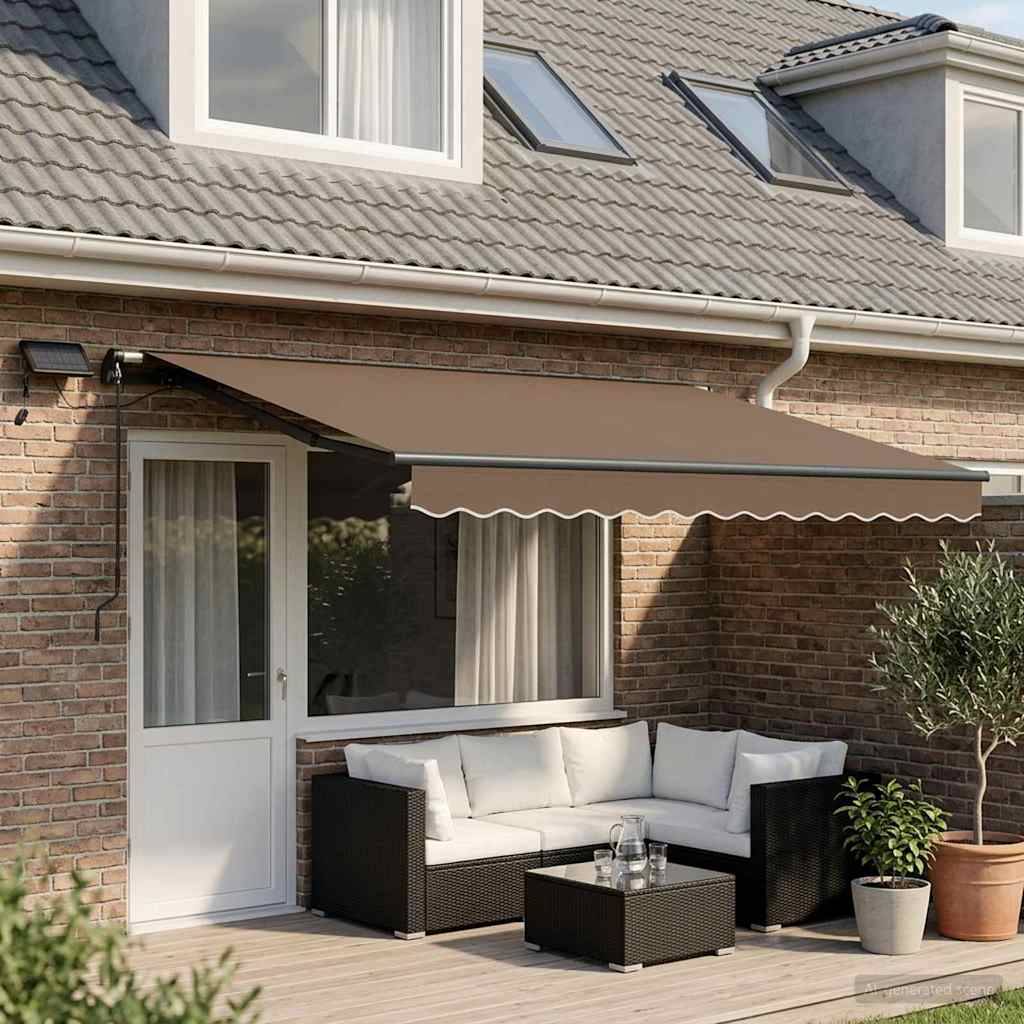 vidaXL Ausziehbare Markise Taupe 450 x 350 cm Stoff und Aluminium