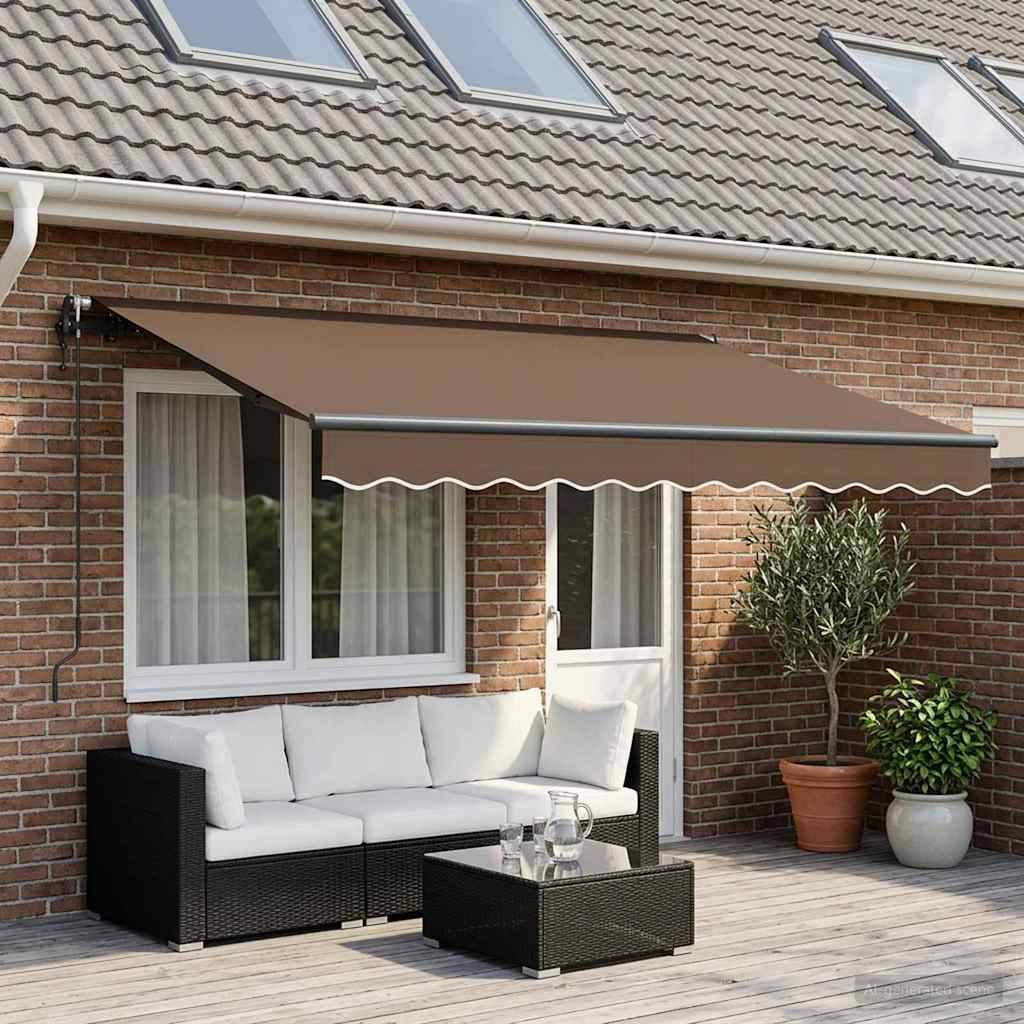 vidaXL Ausziehbare Markise Taupe 450 x 350 cm Polyester