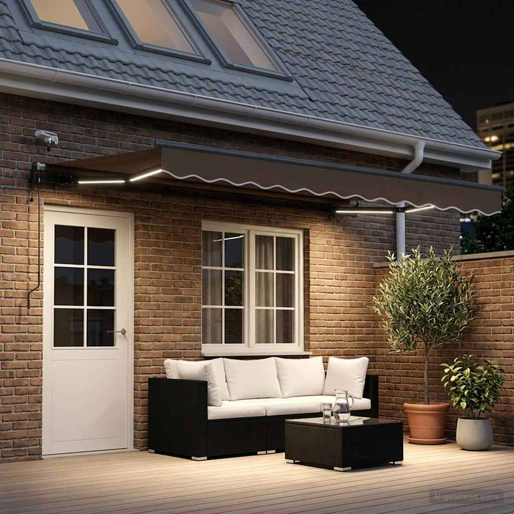 vidaXL Ausziehbare Markise Taupe 450 x 350 cm Polyester