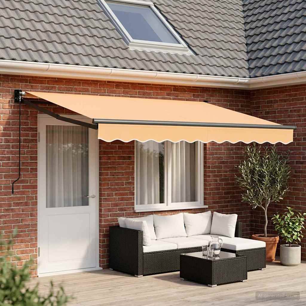 vidaXL Ausziehbare Markise Sand 4 x 3 m 100% Polyester und Aluminium