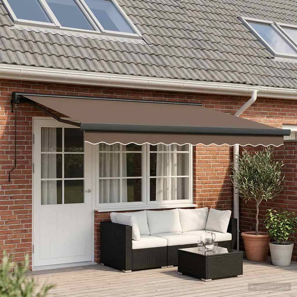 vidaXL Ausziehbare Markise Taupe 400 x 300 cm Stoff und Metall