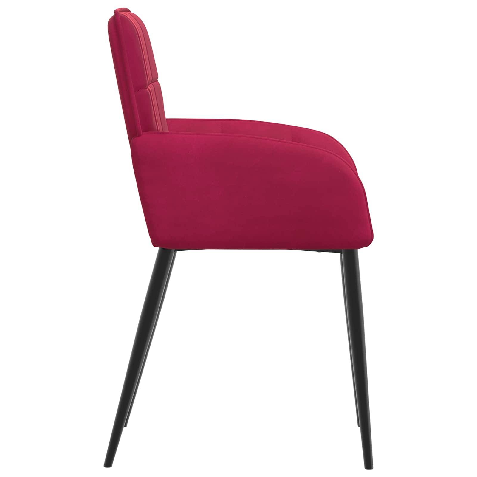 vidaXL Esszimmerstühle 2 pcs Samt (V) Weinrot 57 x 50 x 85 cm