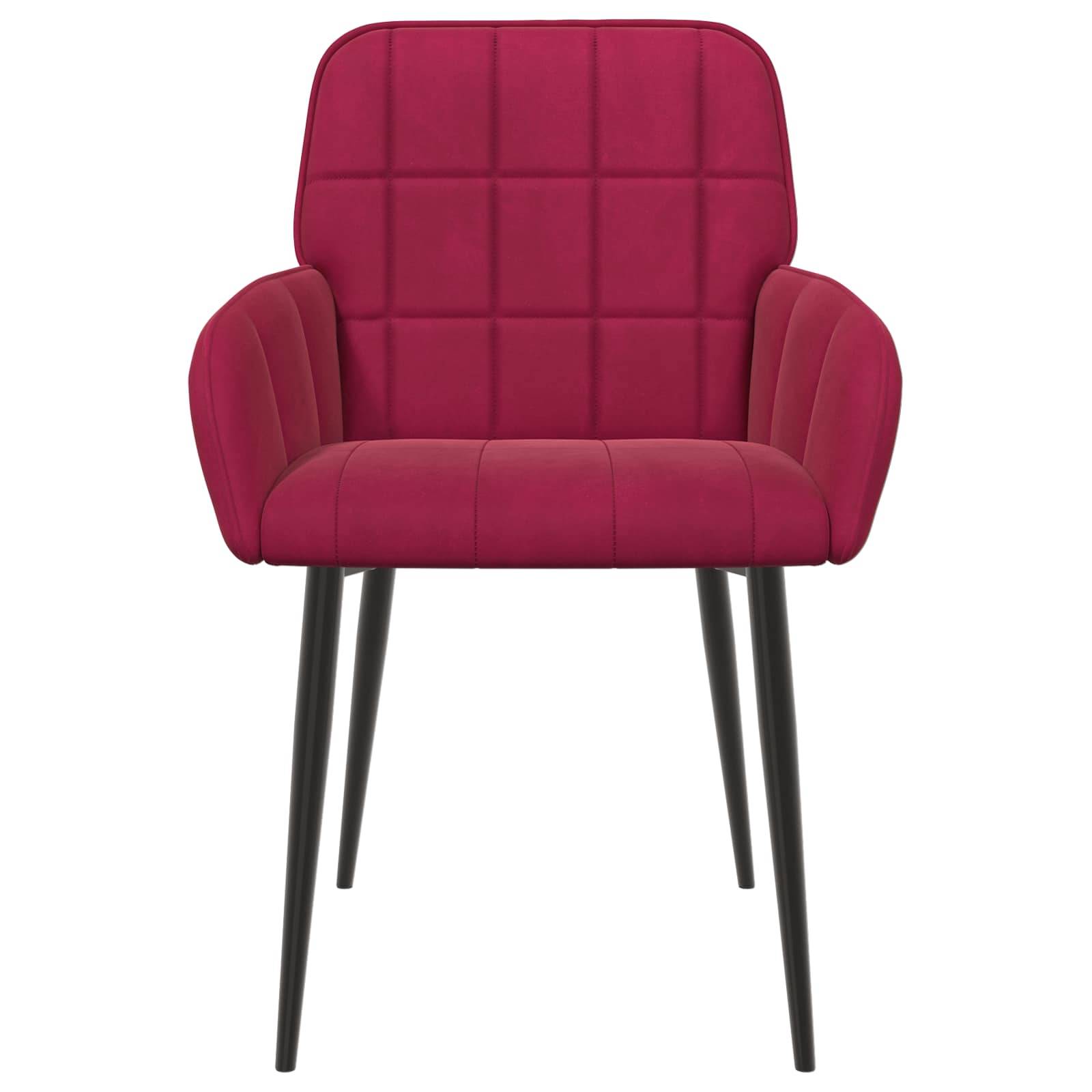 vidaXL Esszimmerstühle 2 pcs Samt (V) Weinrot 57 x 50 x 85 cm