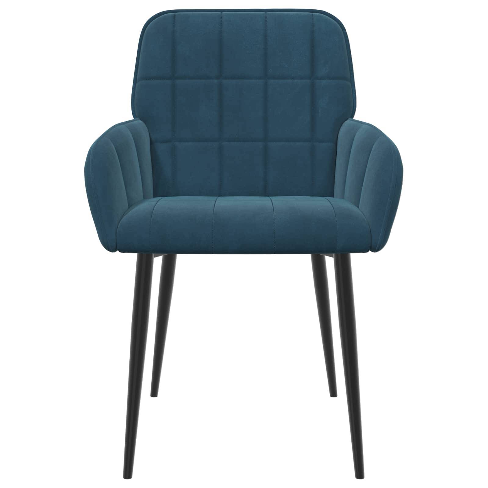 vidaXL Esszimmerstühle 4 pcs Samt (V) Blau 57 x 50 x 85 cm