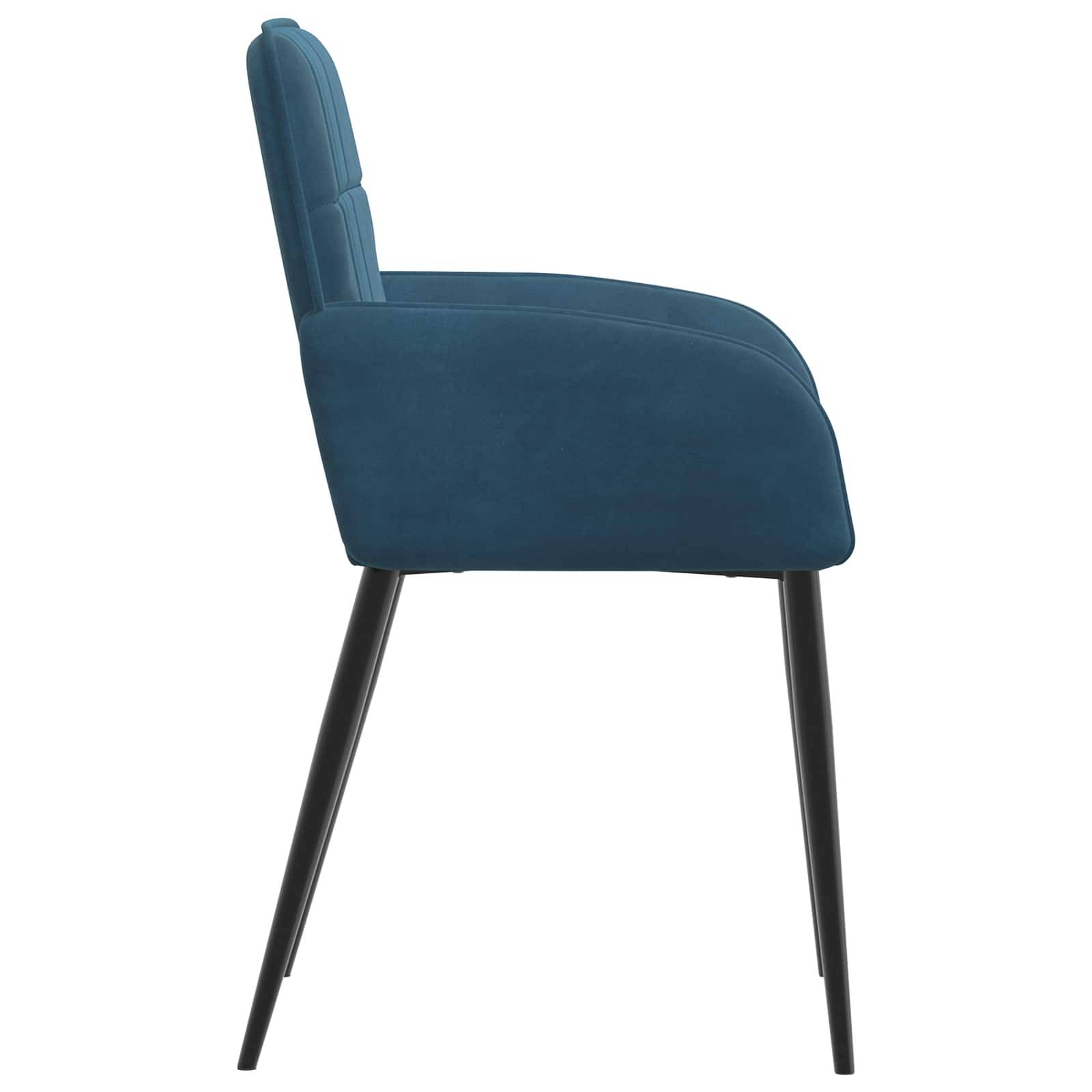 vidaXL Esszimmerstühle 2 pcs Samt (V) Blau 57 x 50 x 85 cm
