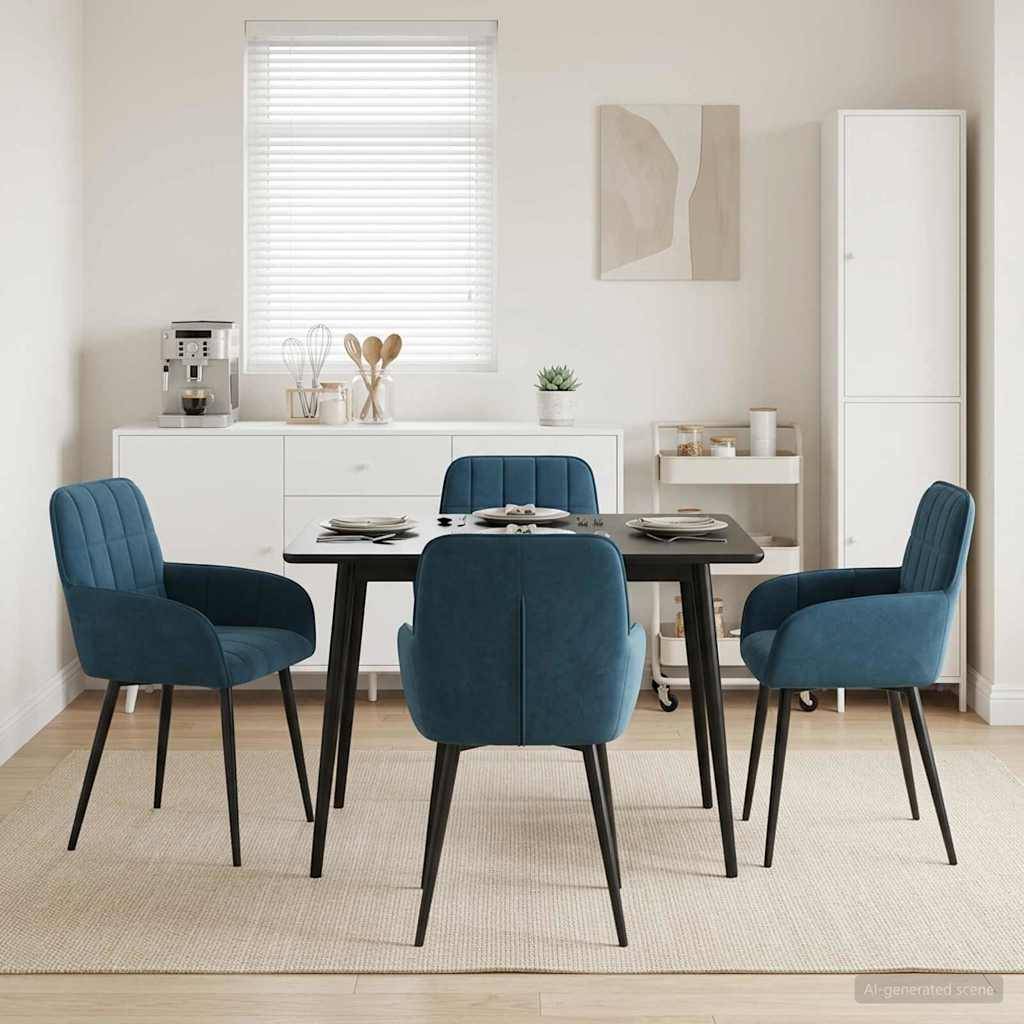vidaXL Esszimmerstühle 4 pcs Samt (V) Blau 57 x 50 x 85 cm