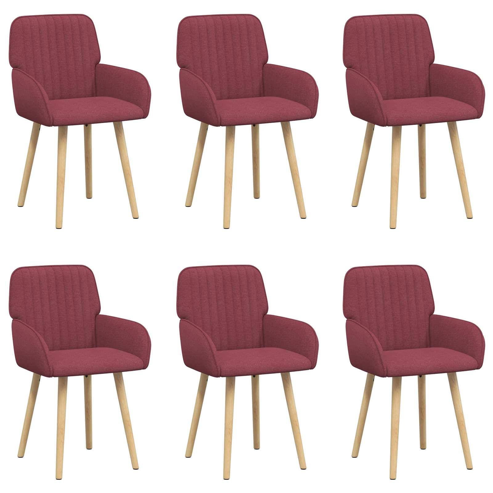vidaXL Esszimmerstühle 6 pcs Stoff Weinrot 56,5 x 50 x 87,5 cm