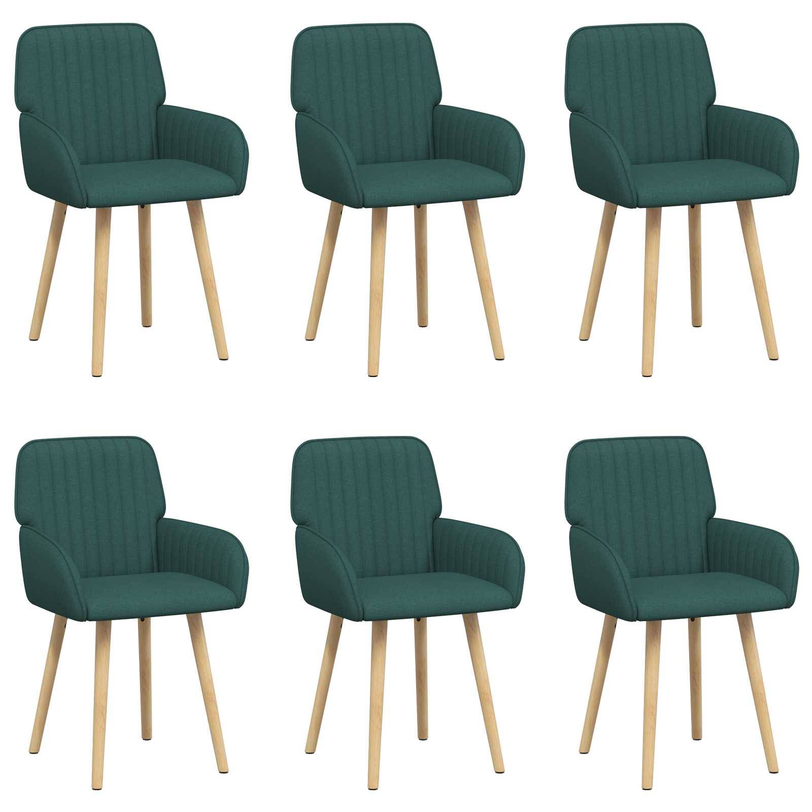 vidaXL Esszimmerstühle 6 pcs Stoff Dunkelgrün 56,5 x 50 x 87,5 cm