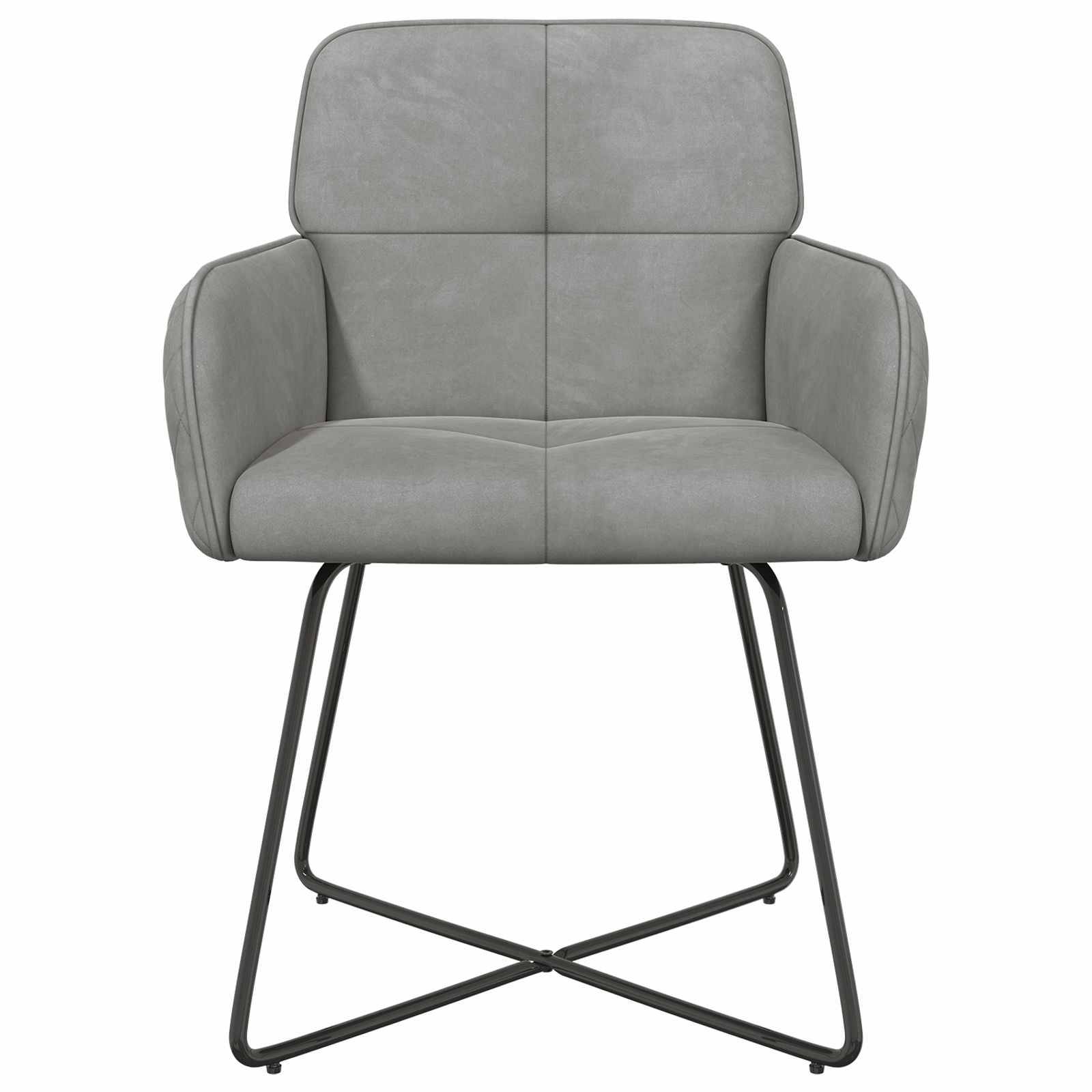 vidaXL Esszimmerstühle 2 pcs Samt (V) Hellgrau 59 x 56,5 x 86 cm
