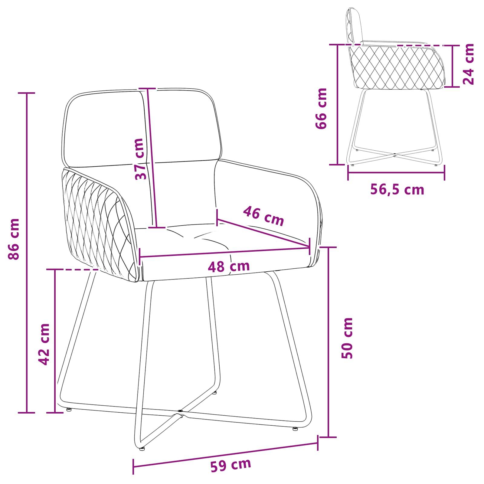 vidaXL Esszimmerstühle 2 pcs Samt (V) Hellgrau 59 x 56,5 x 86 cm