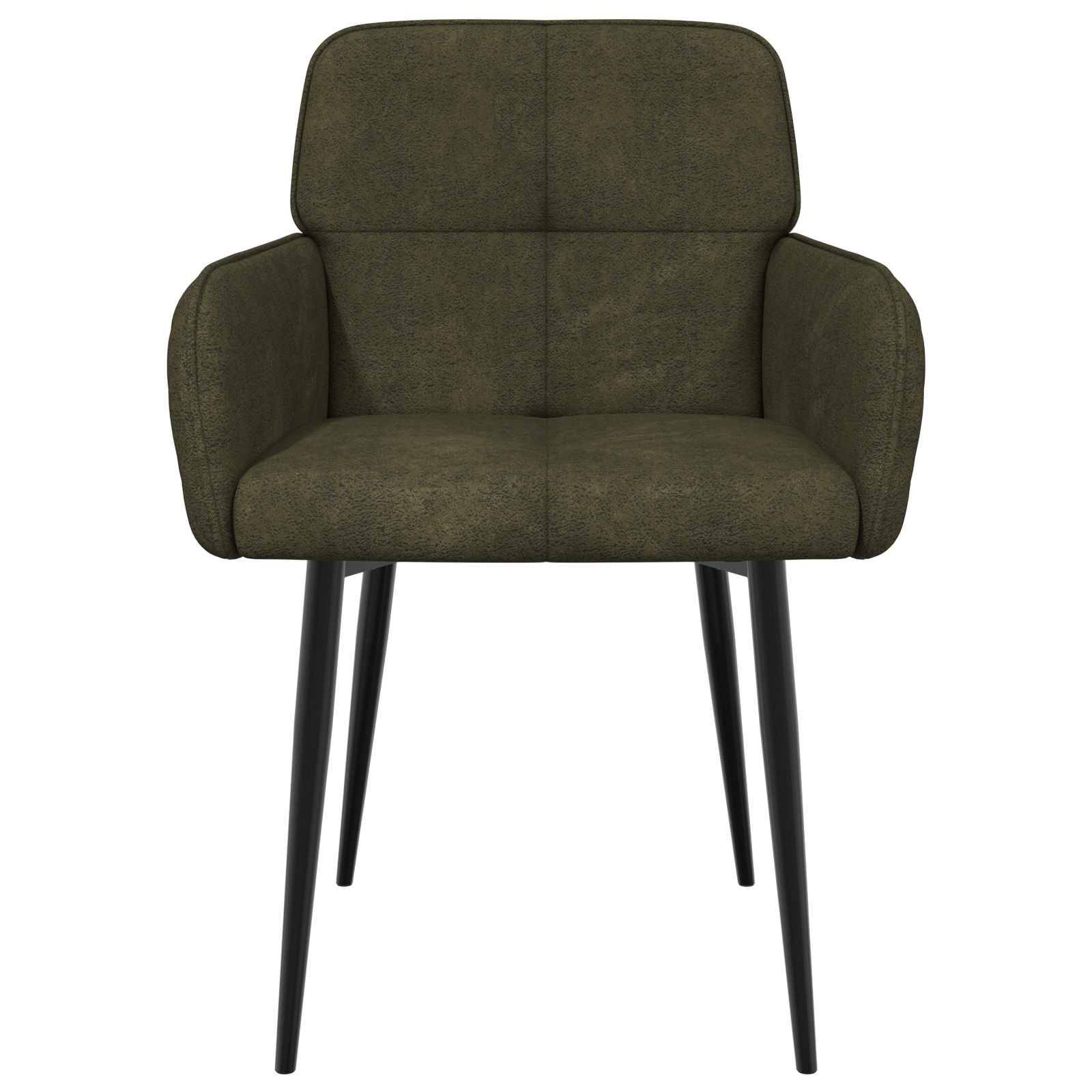 vidaXL Esszimmerstühle 2 pcs Kunstwildleder Olivegrün