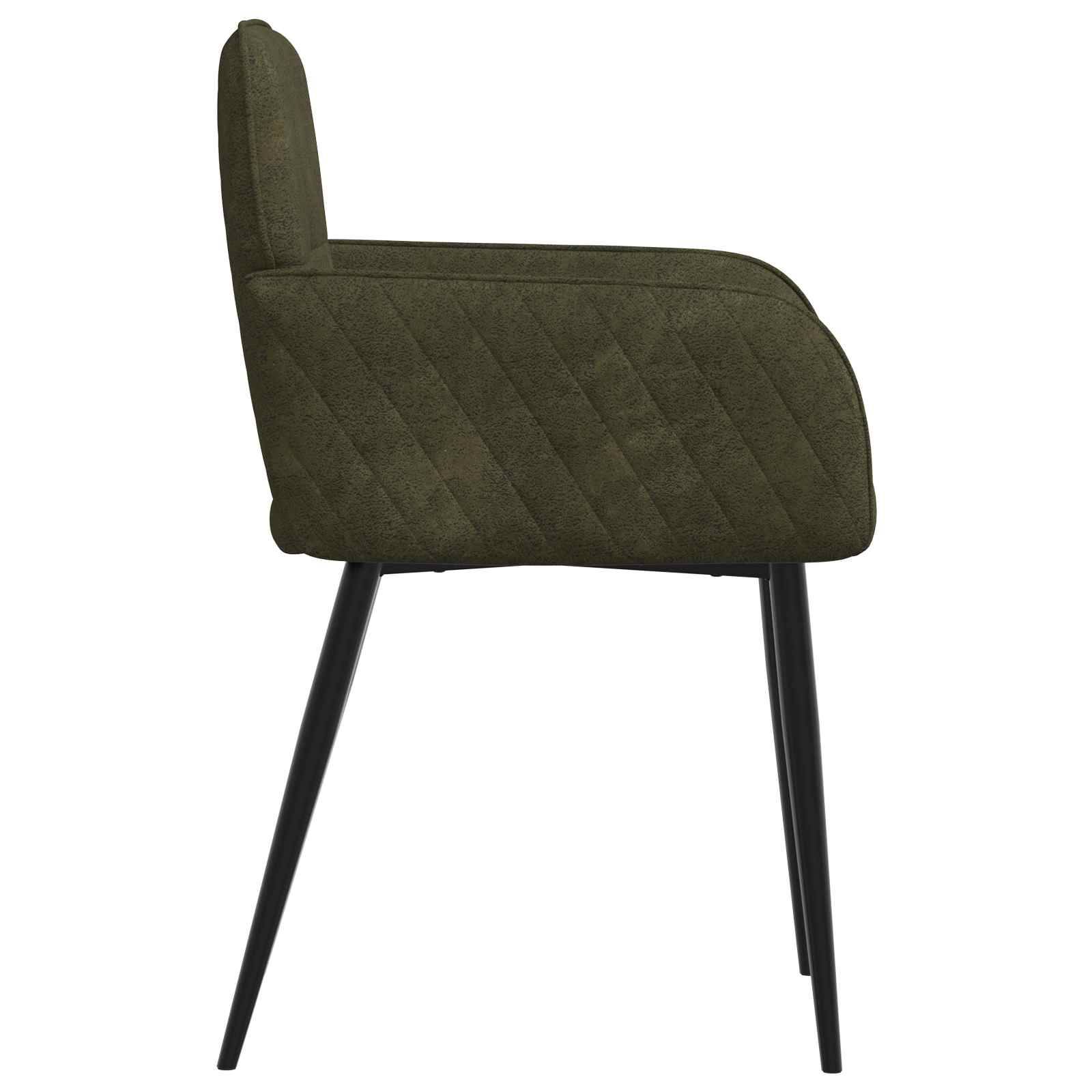 vidaXL Esszimmerstühle 2 pcs Kunstwildleder Olivegrün