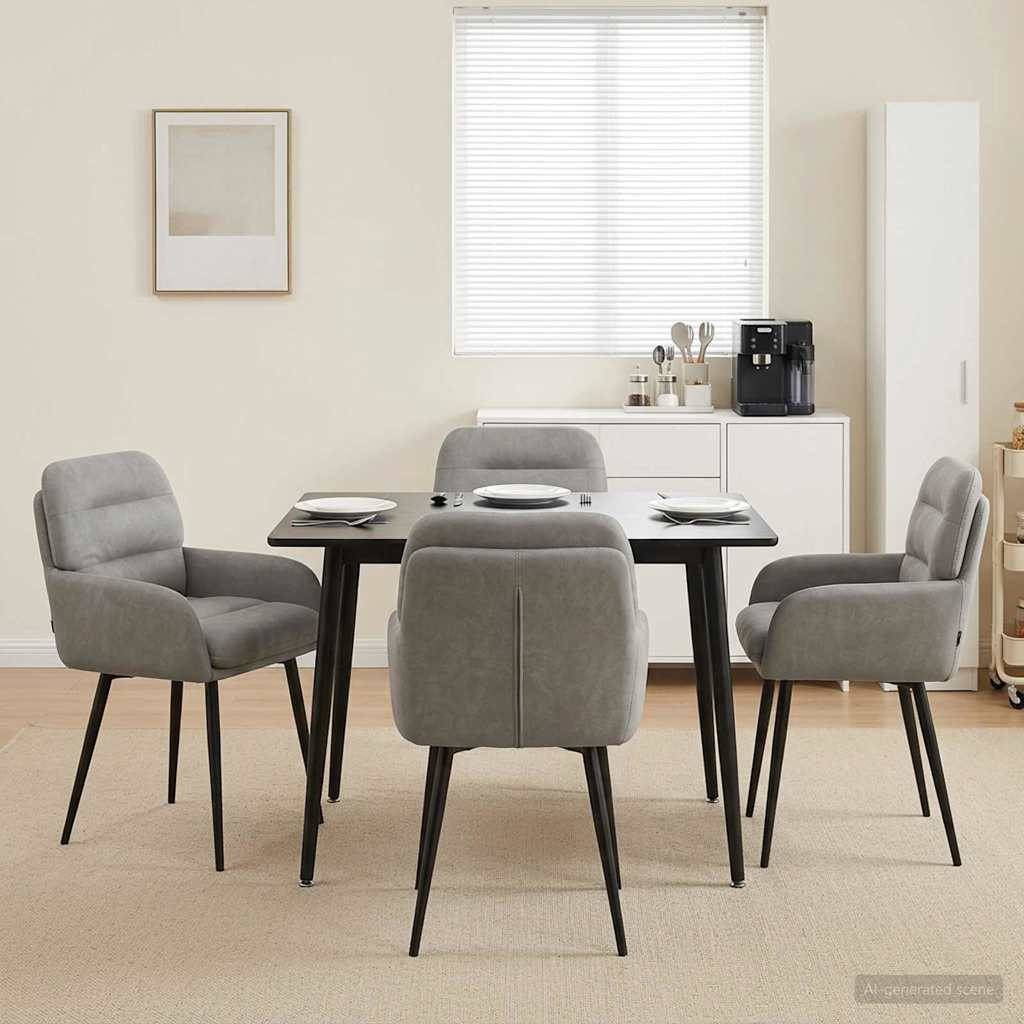 vidaXL Esszimmerstühle 4 pcs Samt (V) Hellgrau 59 x 59,5 x 90 cm